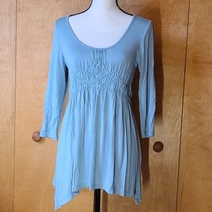 Kenar blue scoop neck top soft and comfy